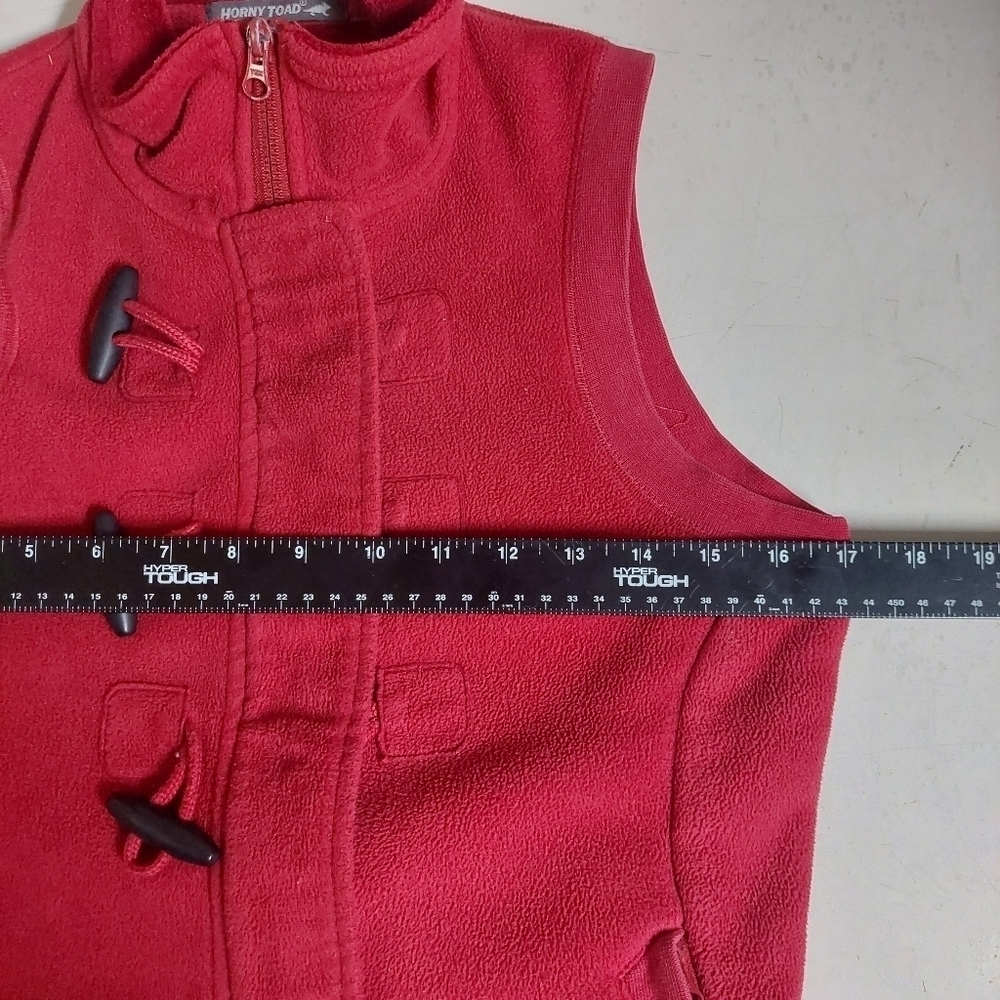 Horny Toad Dark Red Vest Fleece Full Zip Pockets Three Loop Buttons Size S - Picture 5 of 14